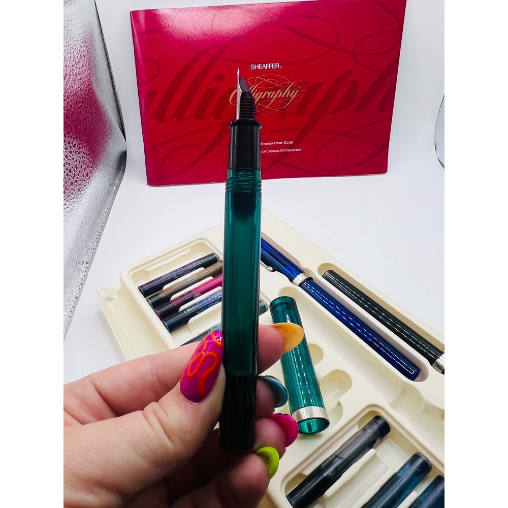 Vintage Sheaffer Calligraphy Intro Kit Not Complete Writing Pads + Tools 3 Pens - Picture 3 of 9
